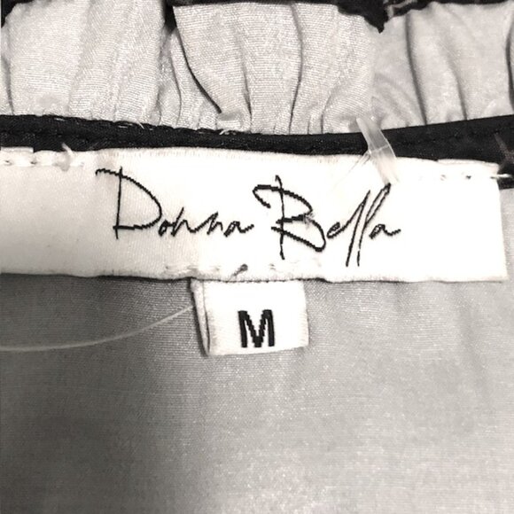 DONNA BELLA Black Floral Motifs Long Sleeve Blouse and Long Skirt Ensemble Sz M - Picture 7 of 7